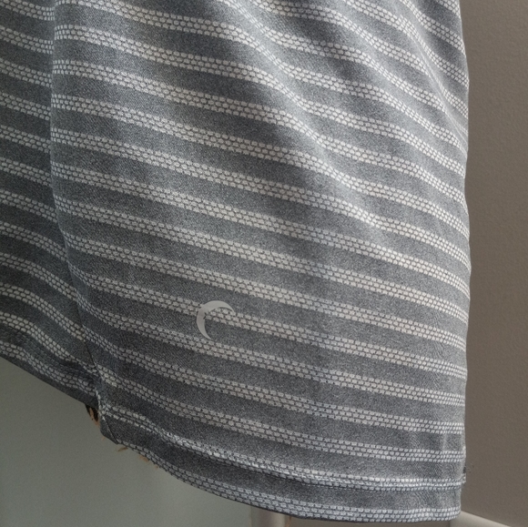 Zyia Active Women’s Size Medium Gray Striped Nimbus Split Back Tank Top - Picture 3 of 9